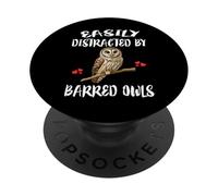 Easily Distracted By Barred Owls Birds PopSockets Adhesive PopGrip