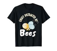 Easily Distracted By Bees Funny Bee Lover Beekeeping Honey T-Shirt