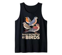 Easily Distracted by Birds Funny Birdwatcher Birding Lover Tank Top