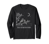 Easily Distracted By Birds - Minimalist Birdwatcher Long Sleeve T-Shirt