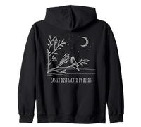 Easily Distracted By Birds - Minimalist Birdwatcher Zip Hoodie