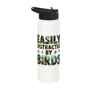 Easily Distracted by Birds Stainless Steel Insulated Water Bottle