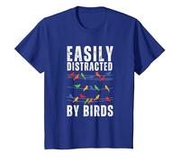 Easily Distracted by Birds T-Shirt, Youth, Royal Blue, Medium