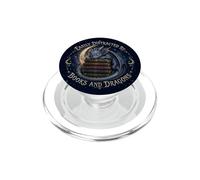 Easily Distracted By Books And Dragons Cute Dragon Dark PopSockets PopGrip for MagSafe