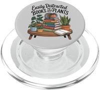 Easily Distracted By Books And Plants, Book & Plant Lovers PopSockets PopGrip for MagSafe