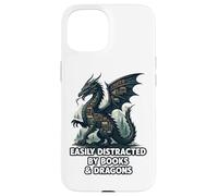 Easily Distracted By Books & Dragons Case for iPhone 15