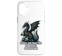 Easily Distracted By Books & Dragons Case for iPhone 16 Plus