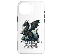 Easily Distracted By Books & Dragons Case for iPhone 16 Pro Max