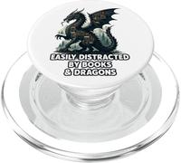 Easily Distracted By Books & Dragons PopSockets PopGrip for MagSafe