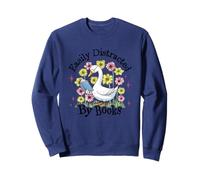 Easily Distracted By Books Goose Reading Sweatshirt