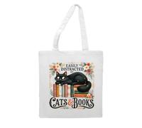 Easily distracted by books style one [RD26] tote style shopping bag