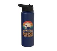 Easily Distracted by Boston Terriers Stainless Steel Insulated Water Bottle