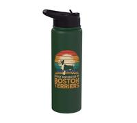 Easily Distracted by Boston Terriers Stainless Steel Insulated Water Bottle