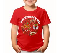 Easily Distracted by Bugs T-Shirt for Nature and Insect Lovers Funny Entomology Tee Perfect for Bug Enthusiasts #T490 7-8 Years Red