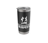 Easily Distracted By Burpees Funny Exercise Stainless Steel Insulated Tumbler