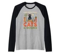 Easily Distracted By Cats and Books Cozy Introvert Read Raglan Baseball Tee