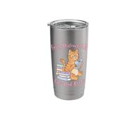Easily Distracted by Cats and Books Reader Bookish Bookworm Stainless Steel Insulated Tumbler