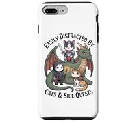 Easily Distracted by Cats and Side Quests Gamer Cat Dragon Case for iPhone 7 Plus/8 Plus