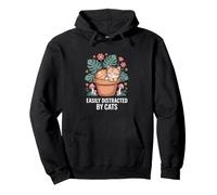 Easily Distracted By Cats Cute Sleeping Kitty Pullover Hoodie