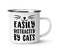 Easily Distracted by Cats Enamel Mug Cup