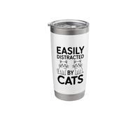 Easily Distracted By Cats Stainless Steel Insulated Tumbler