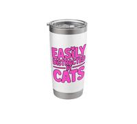 Easily Distracted By Cats Stainless Steel Insulated Tumbler