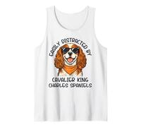 Easily Distracted by Cavalier King Charles Spaniels Funny Tank Top