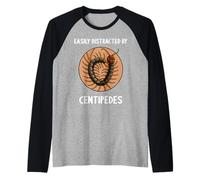 Easily Distracted by Centipedes Giant Centipede Raglan Baseball Tee