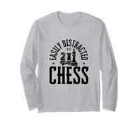 Easily Distracted By Chess Funny Chess Player Long Sleeve T-Shirt