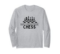 Easily Distracted By Chess Funny Chess Player Long Sleeve T-Shirt