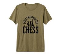 Easily Distracted By Chess Funny Chess Player Premium T-Shirt