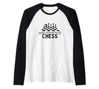 Easily Distracted By Chess Funny Chess Player Raglan Baseball Tee