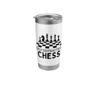 Easily Distracted By Chess Funny Chess Player Stainless Steel Insulated Tumbler