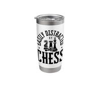Easily Distracted By Chess Funny Chess Player Stainless Steel Insulated Tumbler