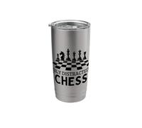 Easily Distracted By Chess Funny Chess Player Stainless Steel Insulated Tumbler