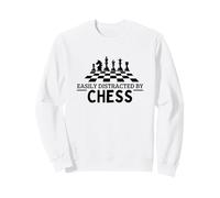 Easily Distracted By Chess Funny Chess Player Sweatshirt