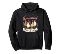 Easily Distracted By Chickens Funny Chicken Lover Farm Hen Pullover Hoodie