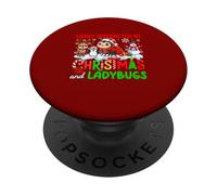 Easily Distracted By Christmas And Ladybugs Santa Penguin PopSockets Adhesive PopGrip