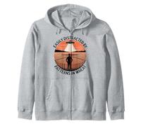 Easily Distracted By Circular Patterns in Wheat Crop Circle Zip Hoodie