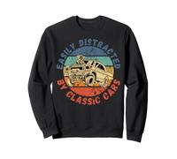 Easily Distracted By Classic Cars Funny Antique Vintage Sweatshirt