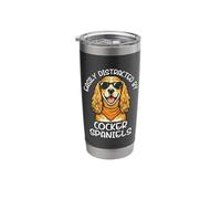 Easily Distracted by Cocker Spaniels Funny Dog Lover Design Stainless Steel Insulated Tumbler