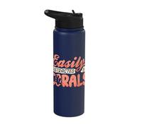 Easily Distracted By Corals Coral Fragging Reef Restoration Stainless Steel Insulated Water Bottle