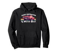 Easily Distracted By Detroit Steel, American Muscle Car Love Pullover Hoodie