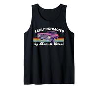 Easily Distracted by Detroit Steel, American Muscle Car Love Tank Top