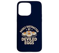 Easily Distracted by Deviled Eggs Funny Foodie Snack Humor Case for iPhone 15 Pro Max