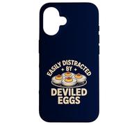 Easily Distracted by Deviled Eggs Funny Foodie Snack Humor Case for iPhone 16