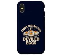 Easily Distracted by Deviled Eggs Funny Foodie Snack Humor Case for iPhone X/XS