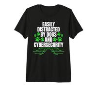 Easily Distracted By Dogs and Cyber Security Premium T-Shirt