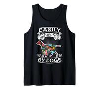 Easily Distracted by Dogs English Pointer Funny Dog Lover Tank Top