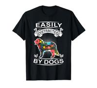 Easily Distracted By Dogs Flower Bernese Mountain Dog Lover Value Graphic T-Shirt